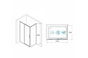 Душевой уголок RGW Leipzig LE-41-1 200х80 профиль хром стекло прозрачное - 3