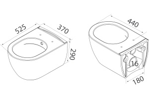 Чаша для унитаза подвесного Boheme Bianca белая глянцевая без сиденья - 3