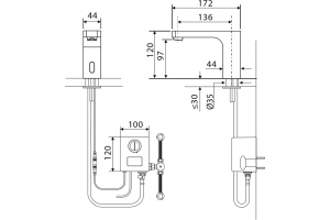 Смеситель Timo Torne сенсорный для раковины, черный 4313/03F - 2