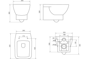 Чаша для унитаза подвесного BelBagno Lago BB128CH - 2