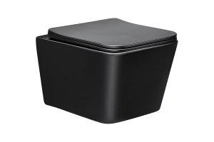 Подвесной унитаз Vincea Q-Line черный с сиденьем микролифт