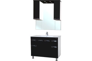 Зеркало-шкаф Bellezza Симона 100 черный - 2