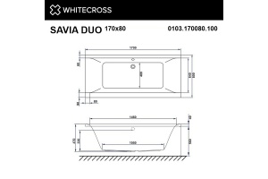Акриловая ванна Whitecross Savia Duo 170х80 белая бронза с гидромассажем - 3