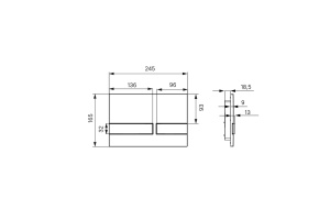 Клавиша смыва, универсальная, чёрный - 2