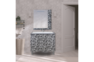 Тумба под раковину Misty Мадлен 80 черно-белая - 3