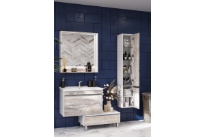 Комплект мебели Aquaton Капри 80 белый-светлое дерево - 2