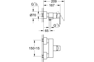 Смеситель для душа Grohe Quadra хром (32637000) - 2