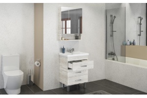 Тумба с раковиной Comforty Никосия 60Н дуб белый - 3