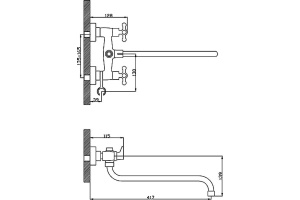 Смеситель для ванны Rossinka  хром (G02-84) - 2