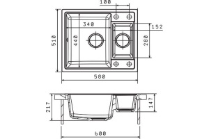 Мойка кухонная Florentina Липси 580К коричневый - 2