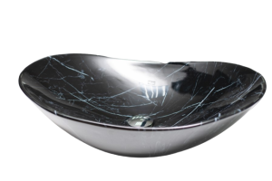 Раковина накладная CeramaLux NC 60 см черный мрамор (7404BM)