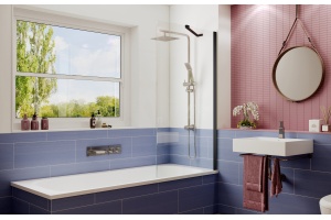 Шторка на ванну Ambassador Bath Screens 16041207 80х140, профиль черный - 2