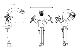 Смеситель для биде Boheme Royal Cristal золото - 2