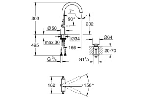 Смеситель Grohe Atrio New 21022DC3 для раковины - 2
