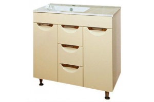 Тумба под раковину Misty Кристи 105 бежевая глянцевая