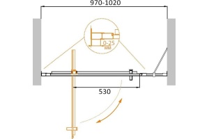 Душевая дверь в нишу Cezares Molveno BA 11 80+20 C Cr IV - 3