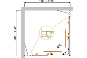 Душевой уголок Cezares Molveno A 22 90+20 C Cr IV - 3