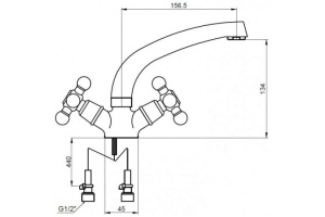 Смеситель Kaiser Carlson Lux 11061 для раковины - 2