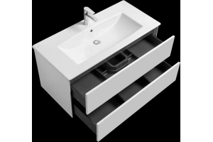 Тумба с раковиной Aquaton Сохо 100 белый глянцевый - 3