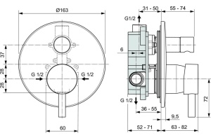 Смеситель для ванны с душем Ideal Standard Ceraline хром - 2