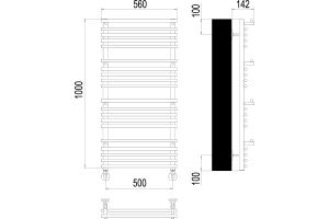 Водяной полотенцесушитель Terminus Вента Люкс П20 500х1000 Хром - 3