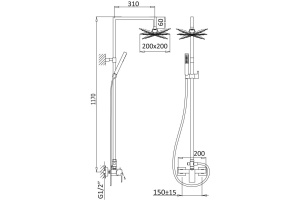 Душевая стойка Cezares Porta CD BIO - 2