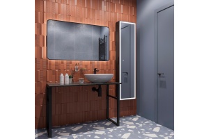 Мебель для ванной DIWO Элиста 120 чёрный мрамор, с раковиной Moduo 55 Leaf (комплект, гарнитур) - 2