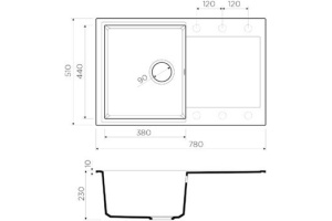 Мойка кухонная Omoikiri Daisen 78-GR leningrad grey - 2