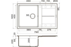 Мойка кухонная Omoikiri Sumi Artceramic/wind green (4997099) - 2