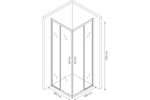 Душевой уголок Berges Solo 80х80 хром стекло прозрачное - 2
