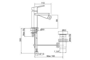 Смеситель для биде Cezares Trend хром (TREND-BSM1-01-Cr) - 2