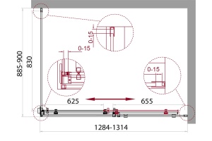 Душевой уголок BelBagno Acqua 130х90 хром (ACQUA-AH-1-130/90-C-Cr) - 2