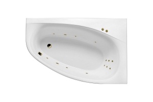 Акриловая ванна Excellent Kameleon 170x110 белая бронза правая с гидромассажем
