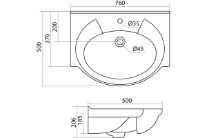 Раковина мебельная Onika Santek Байкал 75 белый (1WH110259) - 2