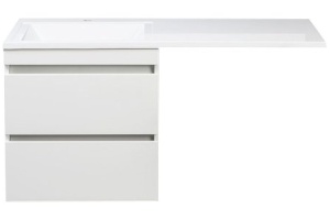 Тумба с раковиной Style Line Даллас 120 Люкс Plus подвесная, белая