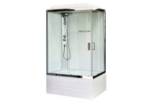 Душевая кабина Royal Bath 100x80 L стекло прозрачное задняя стенка белая
