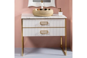 Тумба под раковину чашу Boheme Armadi Art Monaco 100 белый глянец - золото