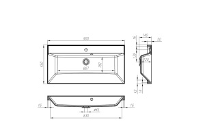 Раковина BelBagno 90х45 черный матовый (BB900/450-LV-ART-AST-NERO) - 3