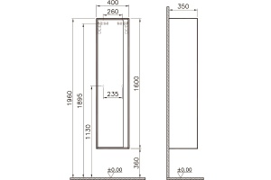 Шкаф-пенал VitrA Metropole 40 левый темное дерево - 3