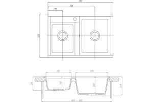 Мойка кухонная AQUATON Делия 78 DBL серая - 3