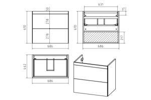 Тумба с раковиной Misty Атлантик 70 белая глянцевая - 3