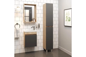 Тумба под раковину Onika Милтон 44 светлое дерево с серым - 2