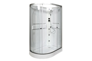 Душевая кабина Deto L 120х80 с гидромассажем, хром (L602RNLED+GM)