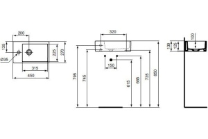 Раковина накладная Ideal Standard Strada 45 белый - 2