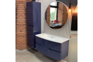 EB1889RU-G98 Nona Мебель с интегрированными ручками, глянцевый темно-синий, 100 см, 2 ящика - 3