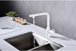 Смеситель для кухни Paulmark Urban белый матовый - 3