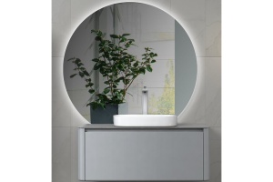 Тумба с раковиной Black&White Universell 100 серая глянцевая