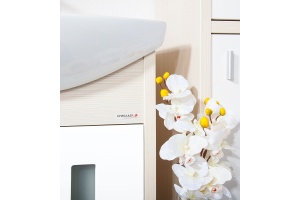 Мебель для ванной Бриклаер Бали 60 светлая лиственница, белый глянец - 3