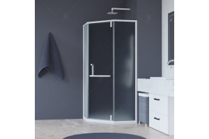 Душевой уголок  90*90*195 RGW HO-084-W Трапеция/Белый/Сатинат/8 мм (2 уп.)