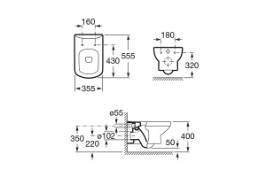 Комплект унитаза с инсталляцией Roca Dama Senso 893104680 с сиденьем Микролифт без клавиши смыва - 3